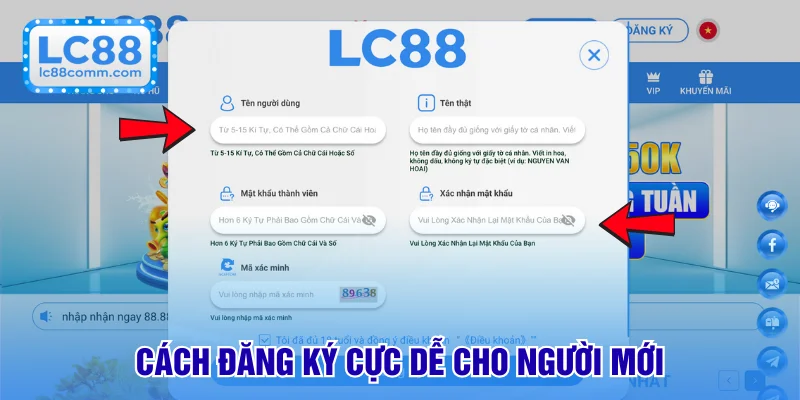 Đăng ký cực dễ cho newbie
